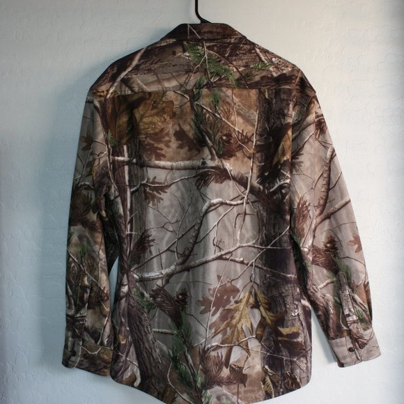 Cabelas Shirt Long Sleeve Mens Large Camo Button Down Hunting Outdoors Flannel - Picture 2 of 6